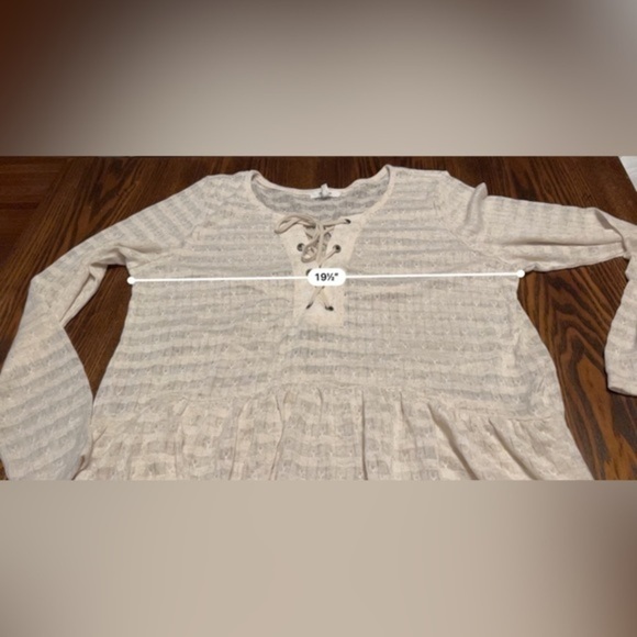 NWT Maurice’s pointelle high low‎ lace up duster top size 1X cream boho - Picture 11 of 16